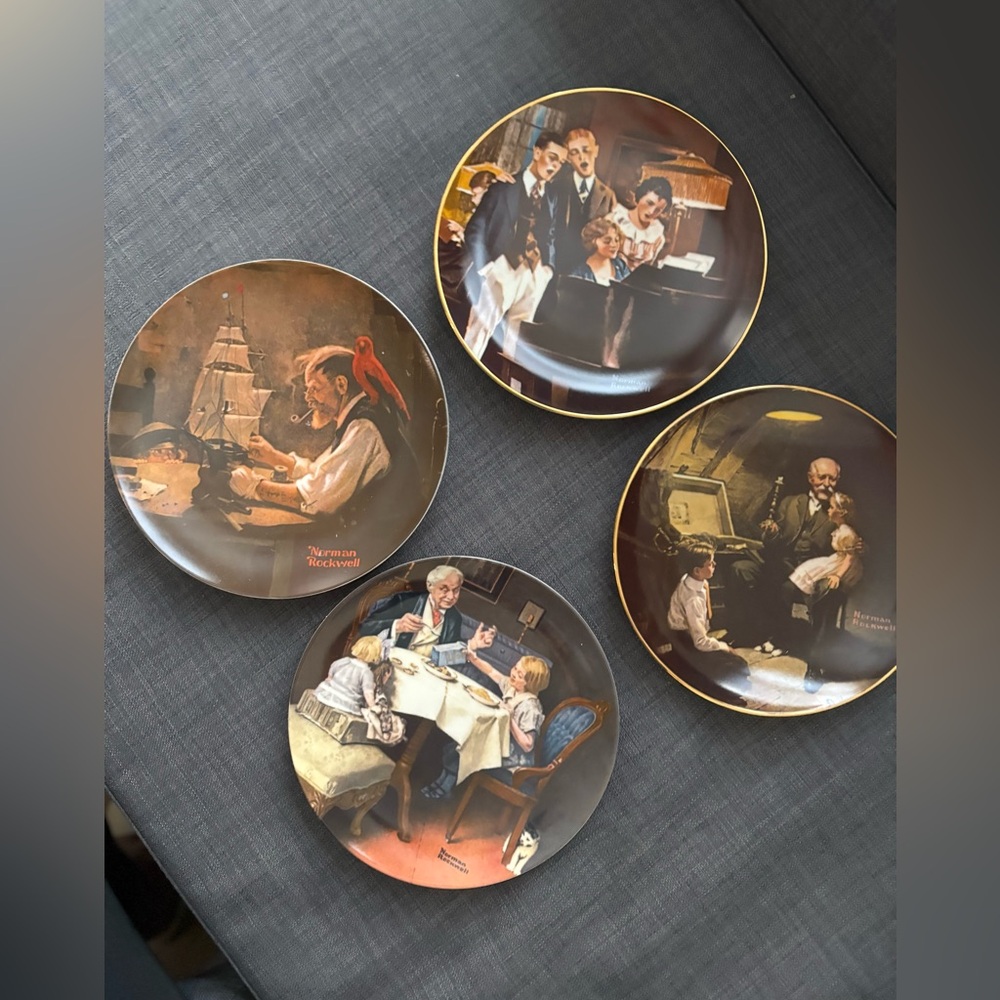 Norman Rockwell Set Collectible Plates Heritage 1980 Limited Edition Set of 4